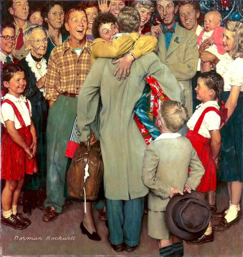 $!Norman Rockwell ‘El regreso a cana en Navidad’, 1948.