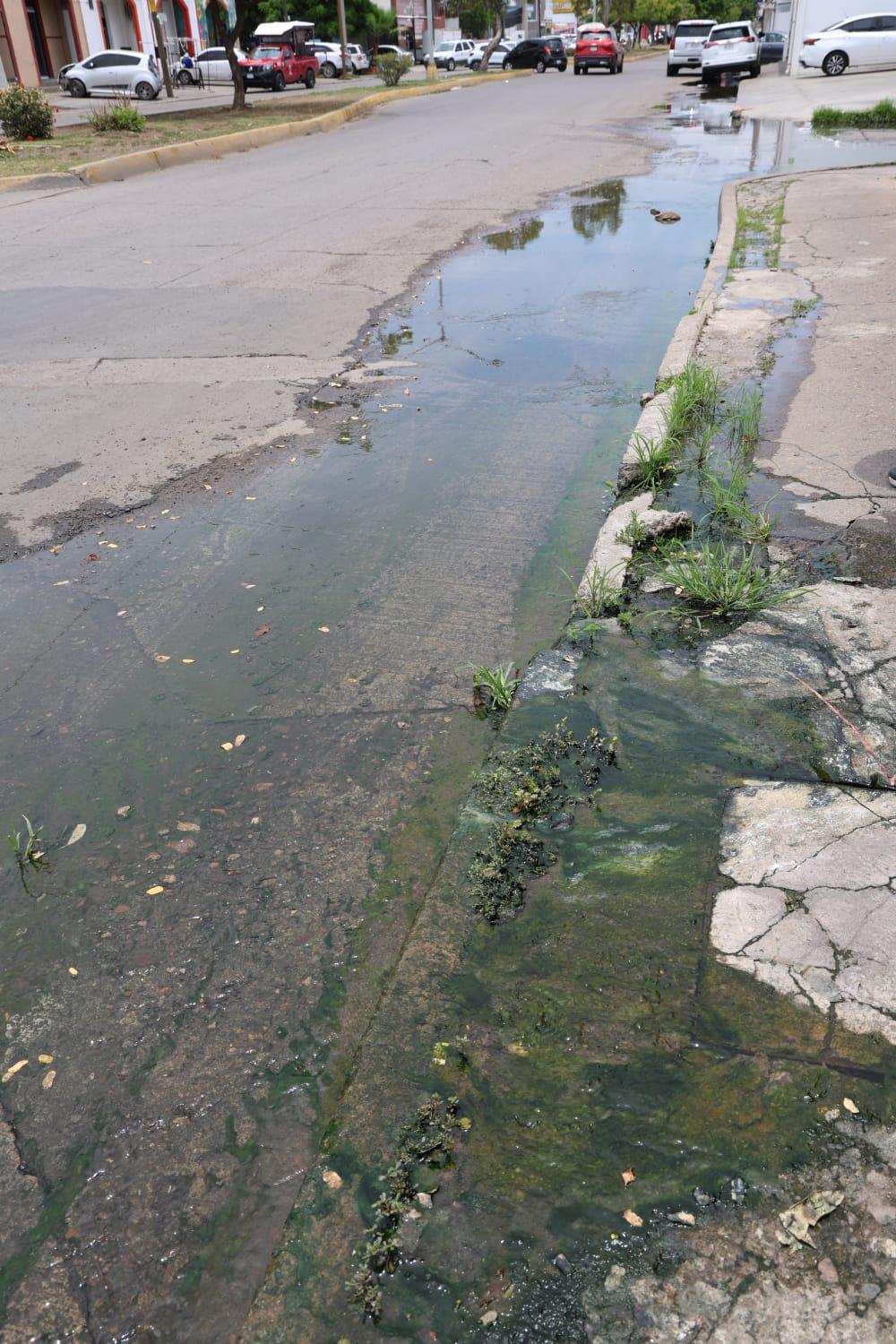 $!Exigen vecinos de la López Mateos, en Mazatlán solución a fugas de aguas negras