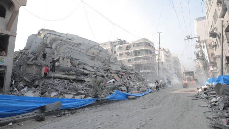 Barrio de Gaza destruido por los bombardeos.