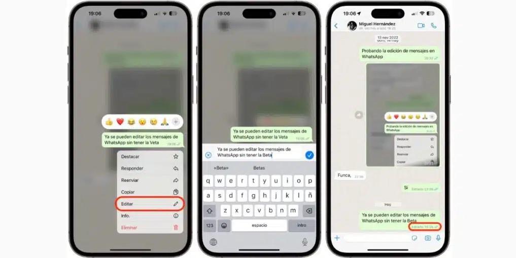 $!Whatsapp permite ahora editar los mensajes enviados