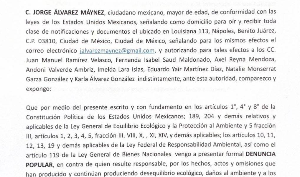 Presenta Máynez denuncia ante Profepa contra planta de amoniaco en Topolobampo