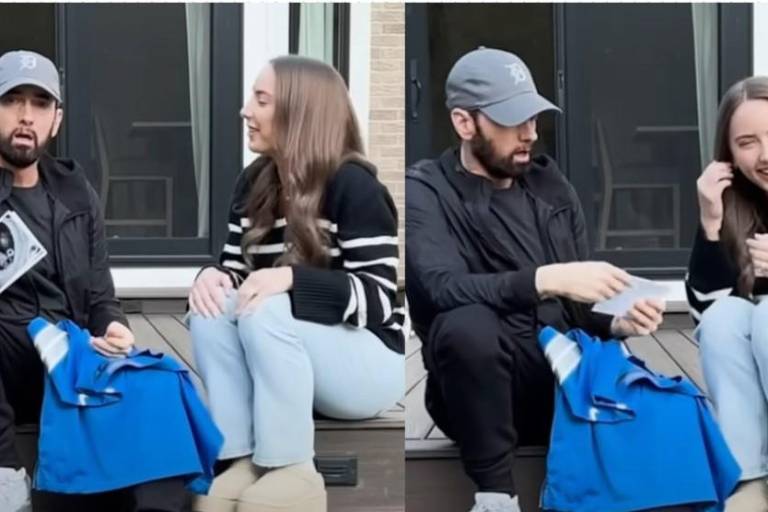 Hija de Eminem lo sorprende con la noticia que será abuelo