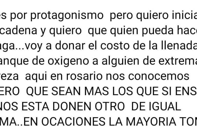 Rosarenses lanzan campaña para ayudar a enfermos de Covid-19