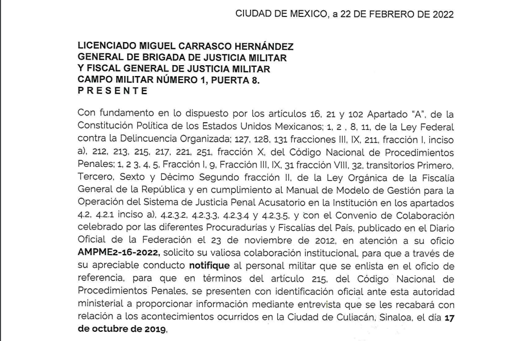 $!Investiga FGR a 7 militares por ‘Jueves negro’ en Culiacán