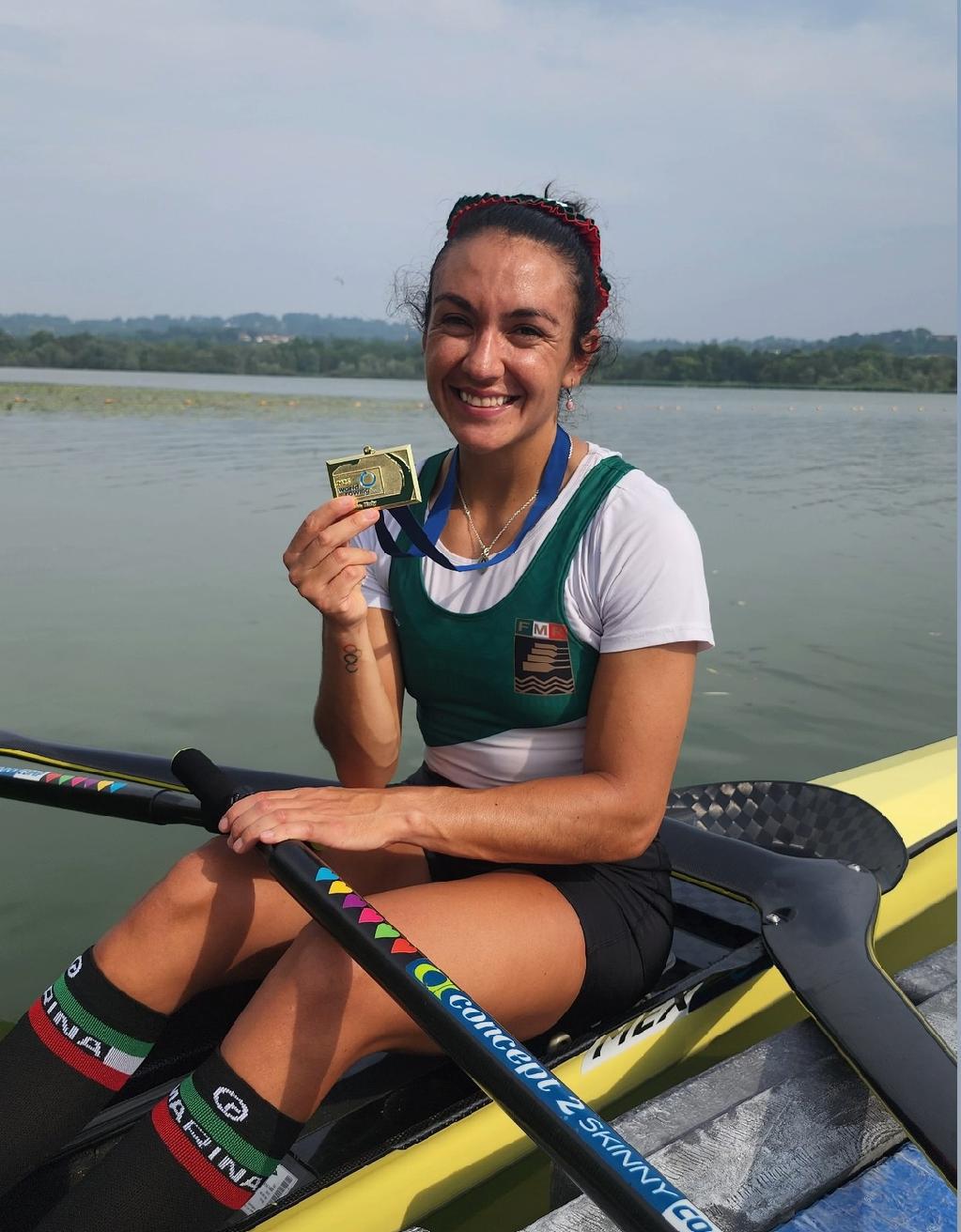 $!Mexicana Kenia Lechuga gana oro histórico en Copa del Mundo de Remo en Italia