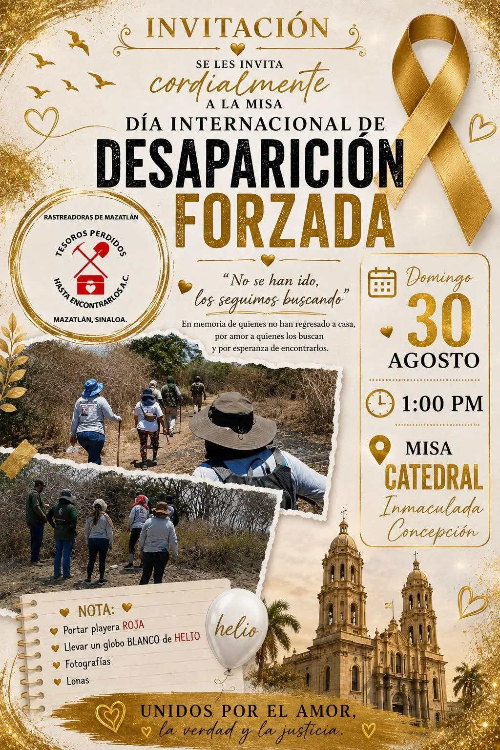 $!Realizará el colectivo ‘Tesoros Perdidos’ misa y kermés por desaparecidos en Mazatlán