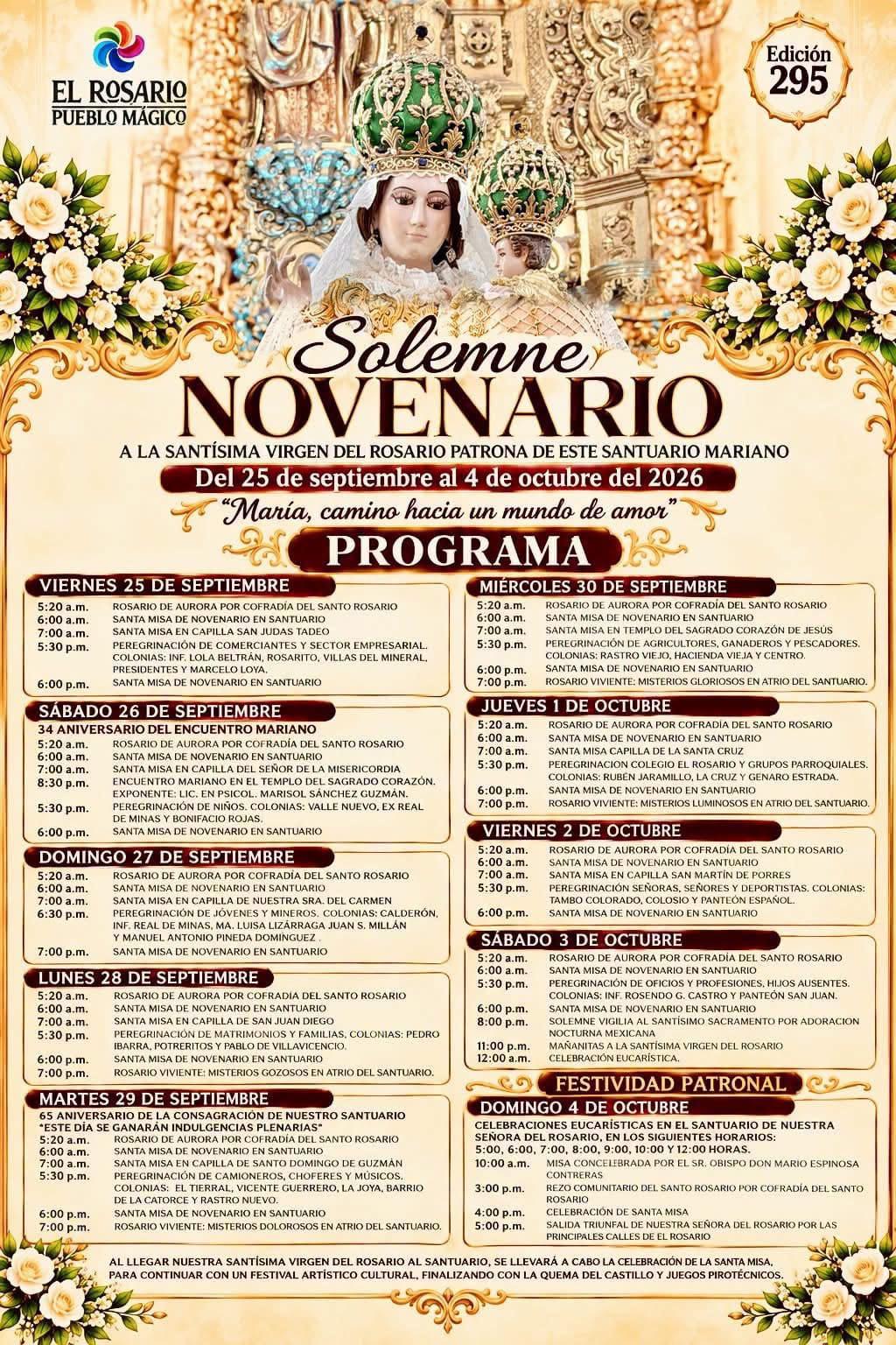 $!Invitan a celebrar las festividades en honor a la Virgen de Nuestra Señora de El Rosario