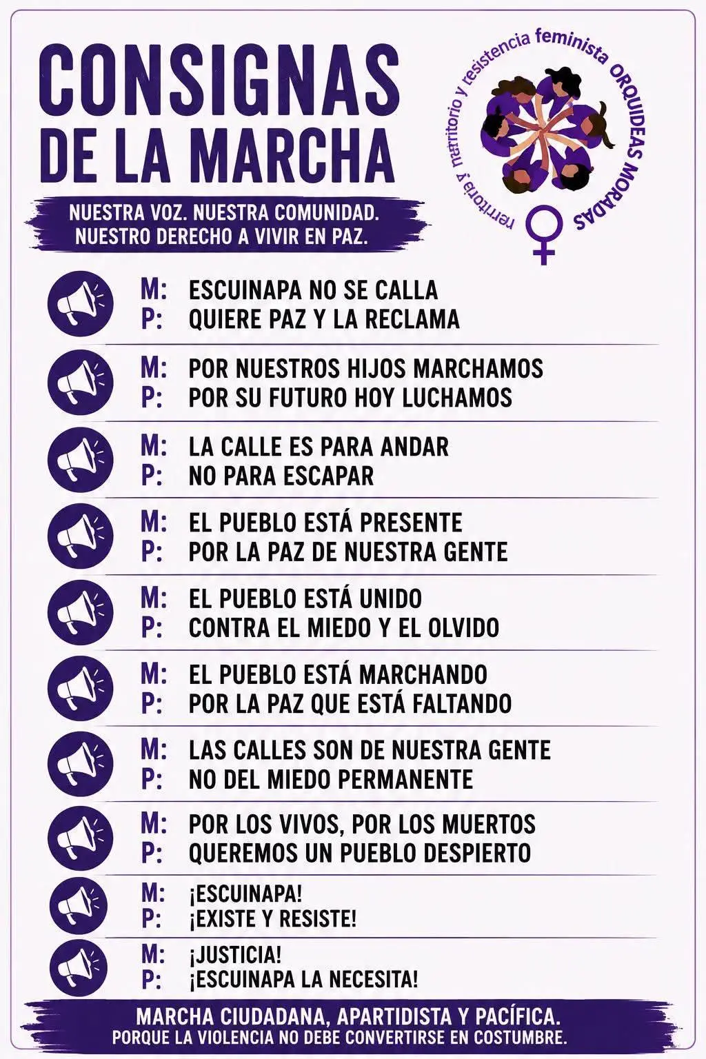 $!Colectivo Orquídeas Morada convoca a marcha contra la violencia en Escuinapa