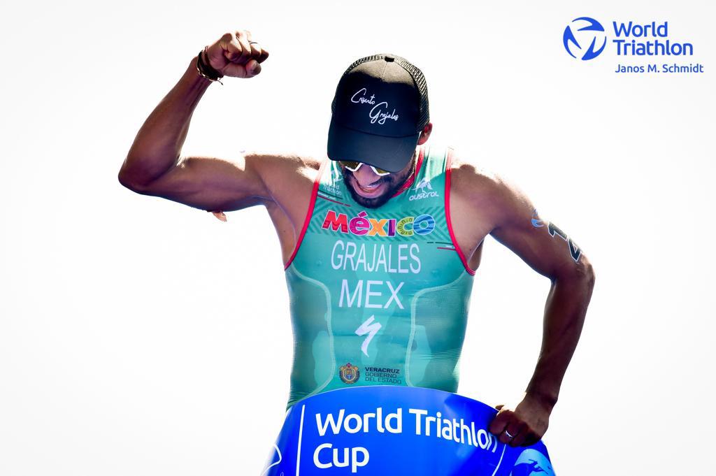 $!Crisanto Grajales conquista oro en Copa Mundial de Triatlón Weihai 2023