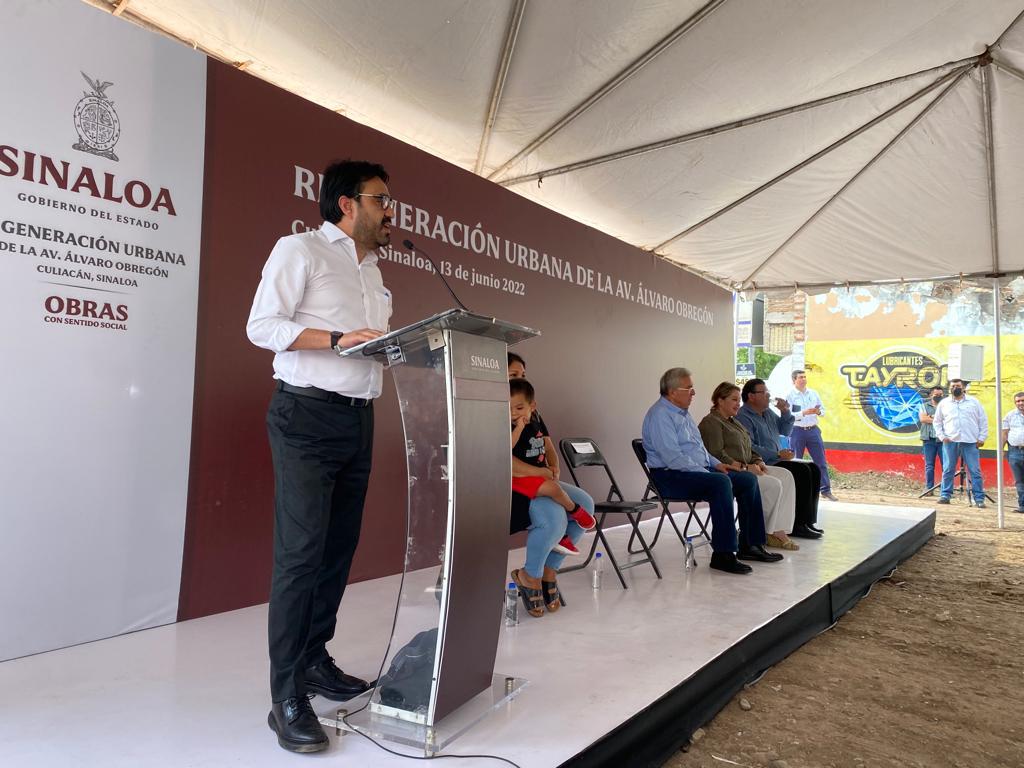 $!Dan banderazo de inicio a la regeneración de la avenida Álvaro Obregón, en Culiacán