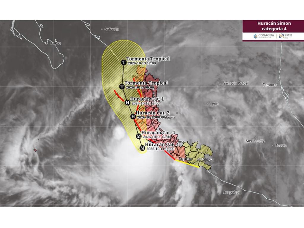 $!Huracán Simon cambia trayectoria y el Meteorológico prevé impacto en Sinaloa como tormenta tropical