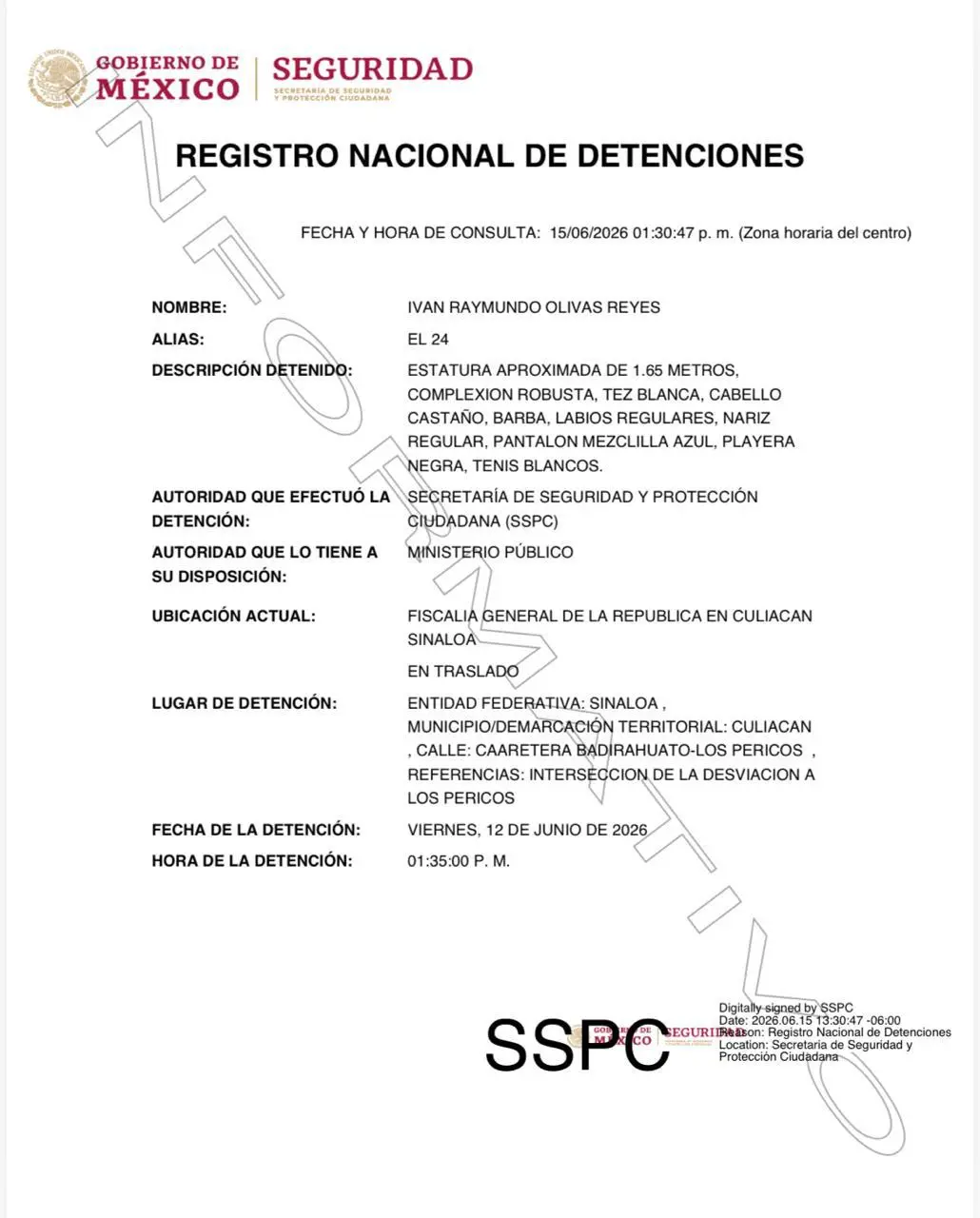 $!“El 24” cayó en Mocorito: SSPC lo detuvo junto a tres hombres y aseguró armamento