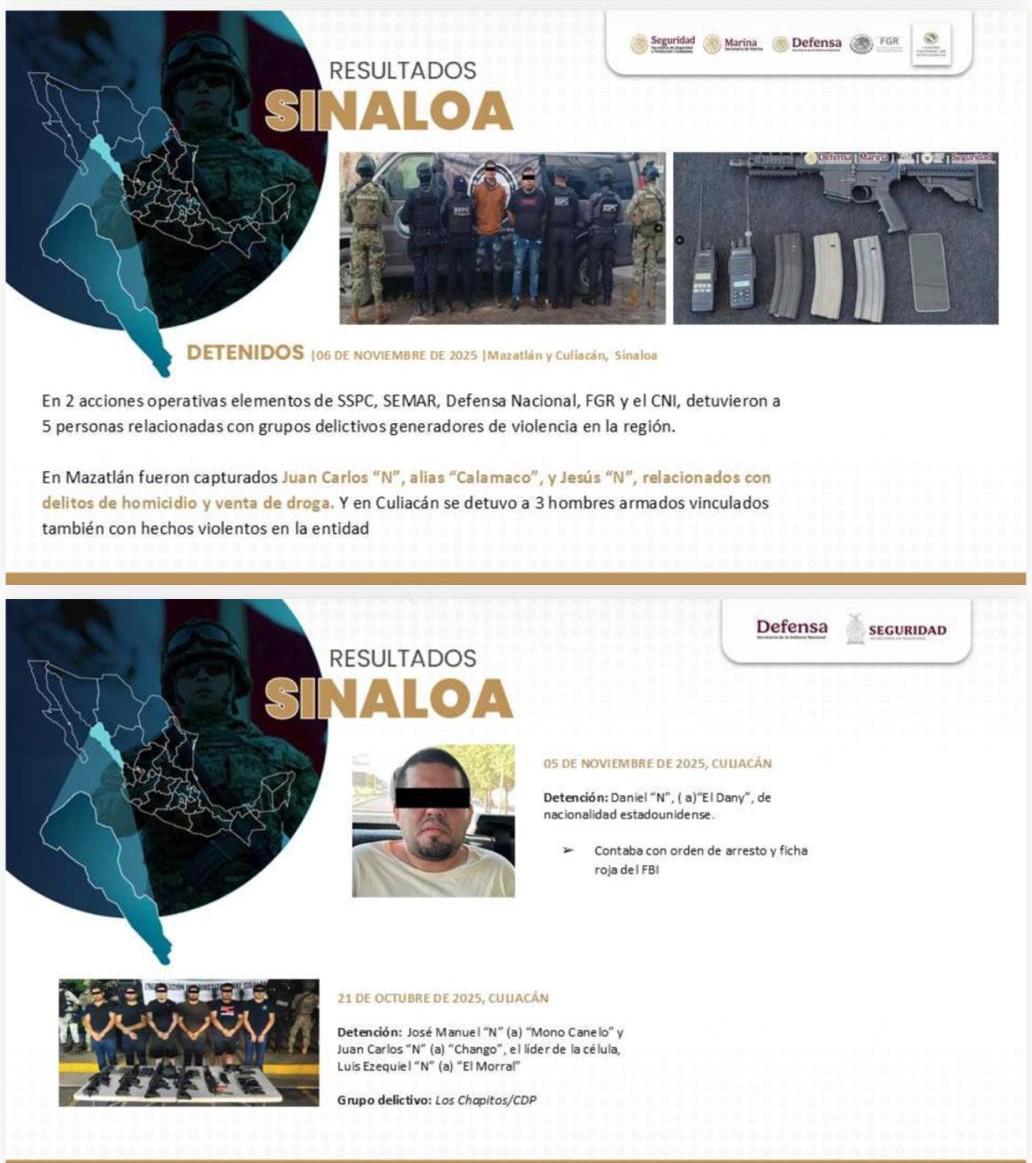 $!Detienen a 11 generadores de violencia en operativos de Culiacán y Mazatlán en octubre