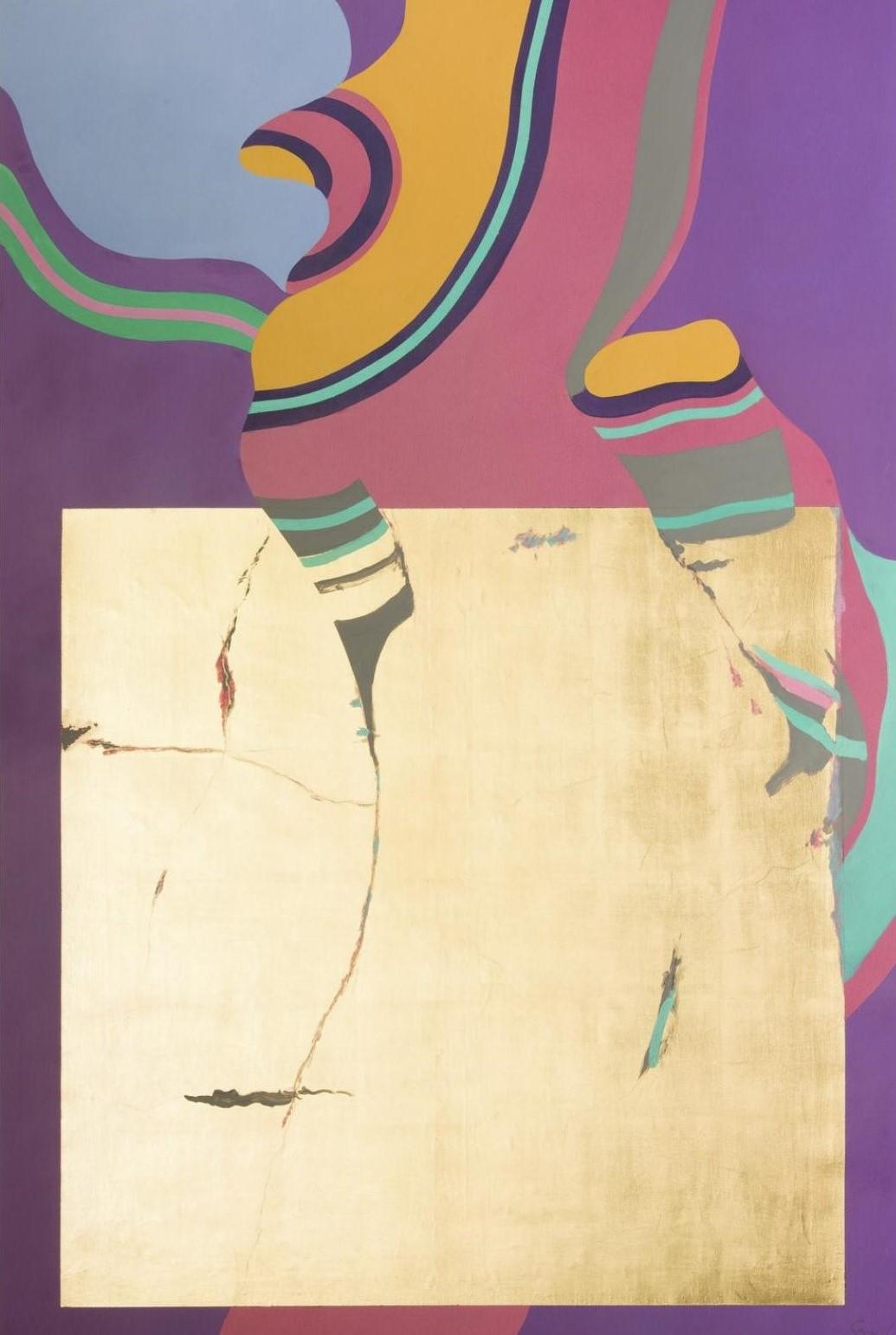 $!La transparencia de la mirada, serigrafía y hoja de oro sobre papel, de Arnaldo Coen.