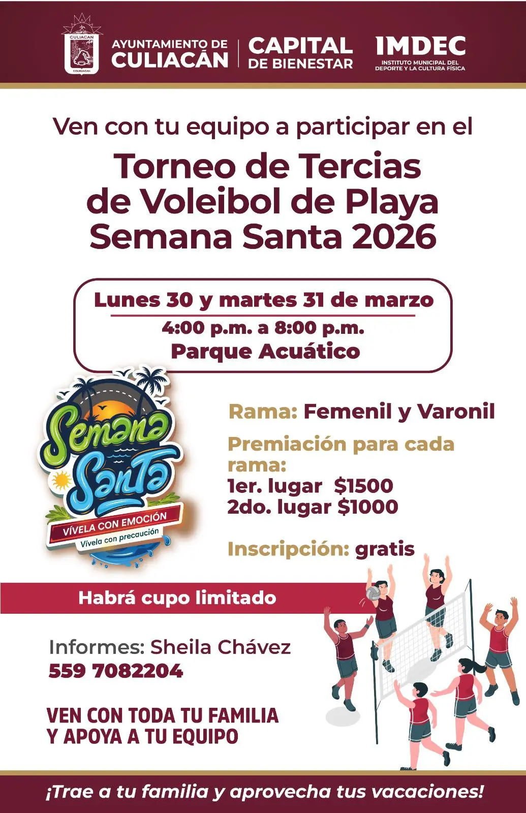 $!Anuncian en Culiacán Torneo de Voleibol de Playa Semana Santa 2026