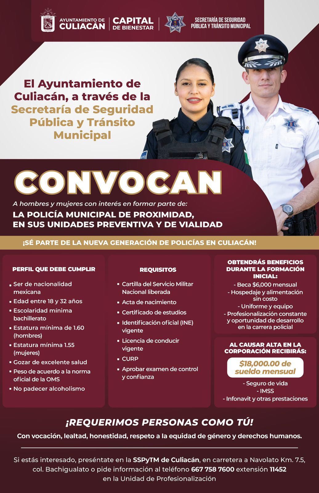 $!Lanza Ayuntamiento de Culiacán convocatoria para integrar 400 policías municipales en 2026