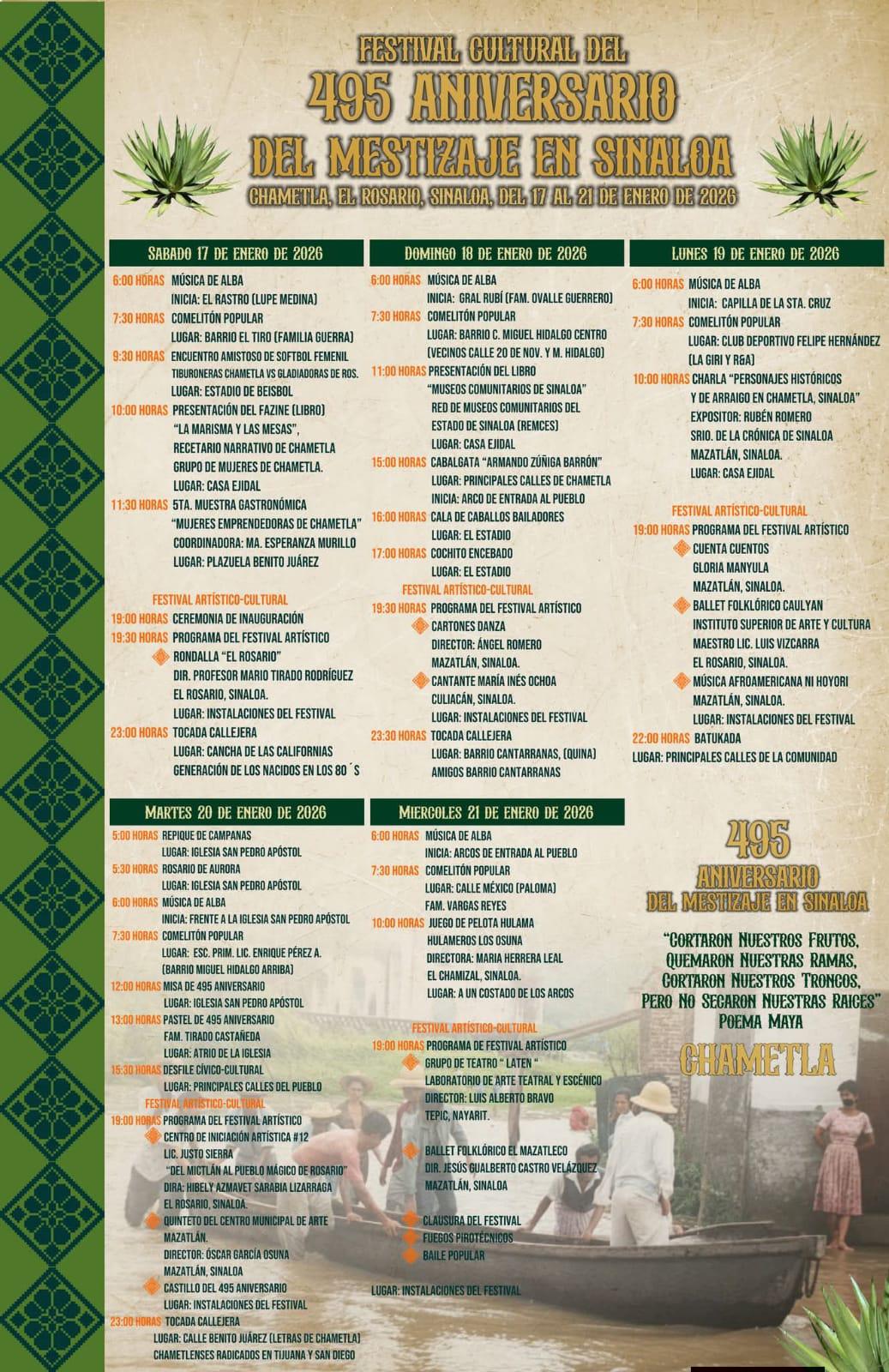 $!Inicia este sábado festival por aniversario de Chametla