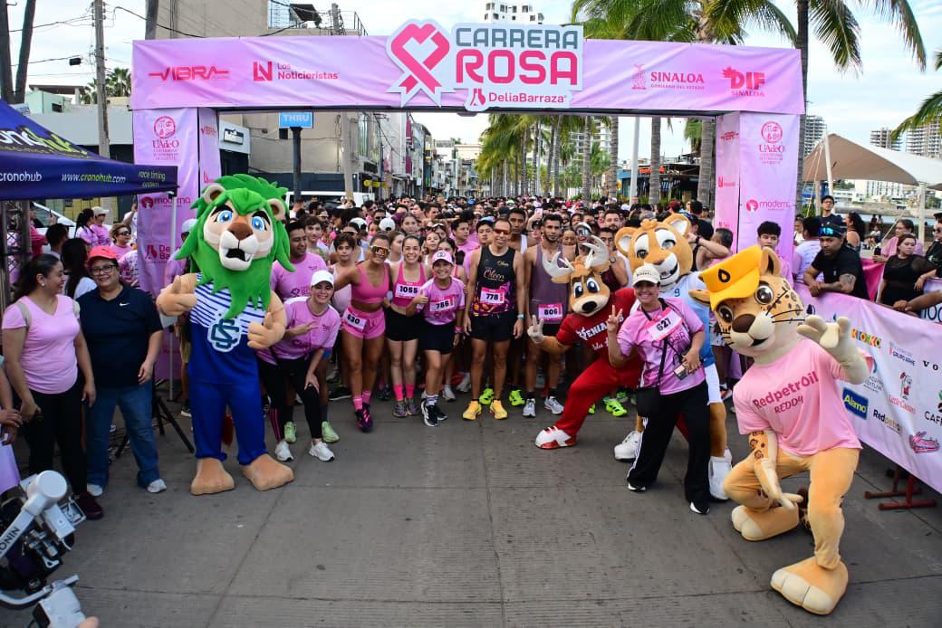 $!Promueven prevención del cáncer de mama con la tradicional Carrera Rosa en el malecón de Mazatlán