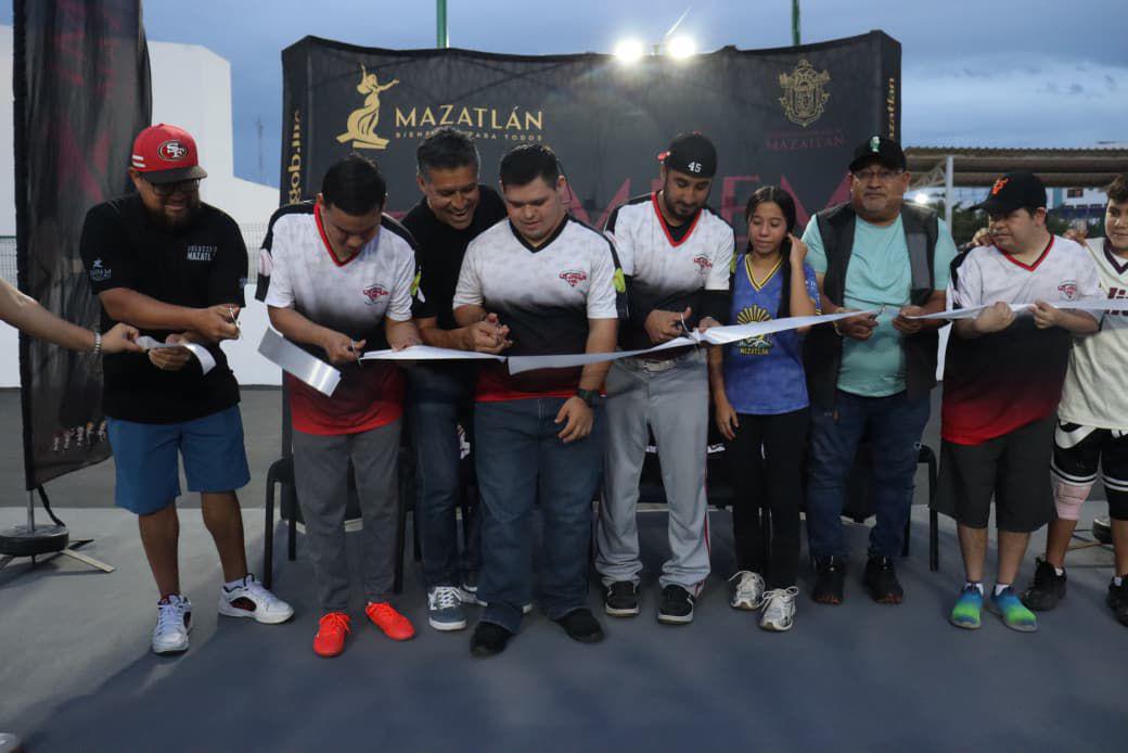 $!Inauguran en Mazatlán nuevas canchas de beisbol 5 en la Sahop