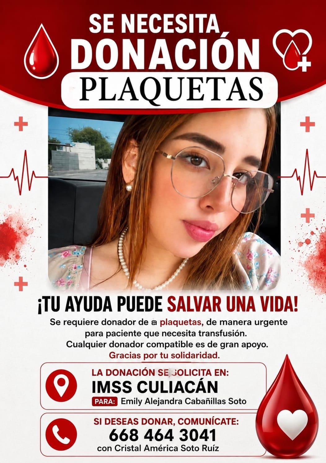 $!Familia solicita donadores de plaquetas para joven internada en el IMSS de Culiacán