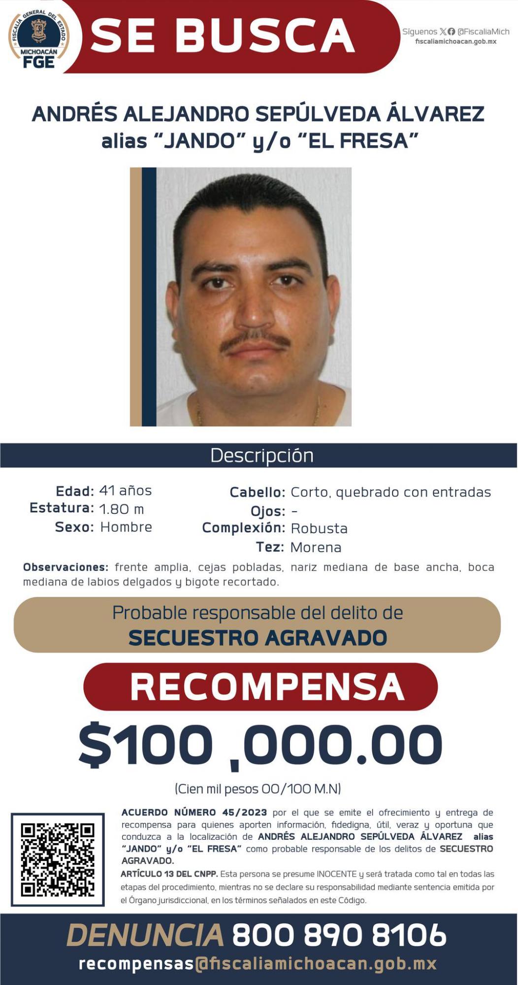 $!Fiscalía de Michoacán ofrece recompensa por 11 presuntos asesinos de Hipólito Mora