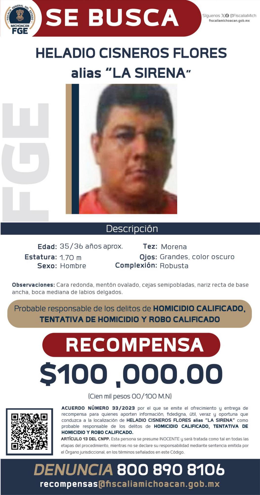 $!Fiscalía de Michoacán ofrece recompensa por 11 presuntos asesinos de Hipólito Mora