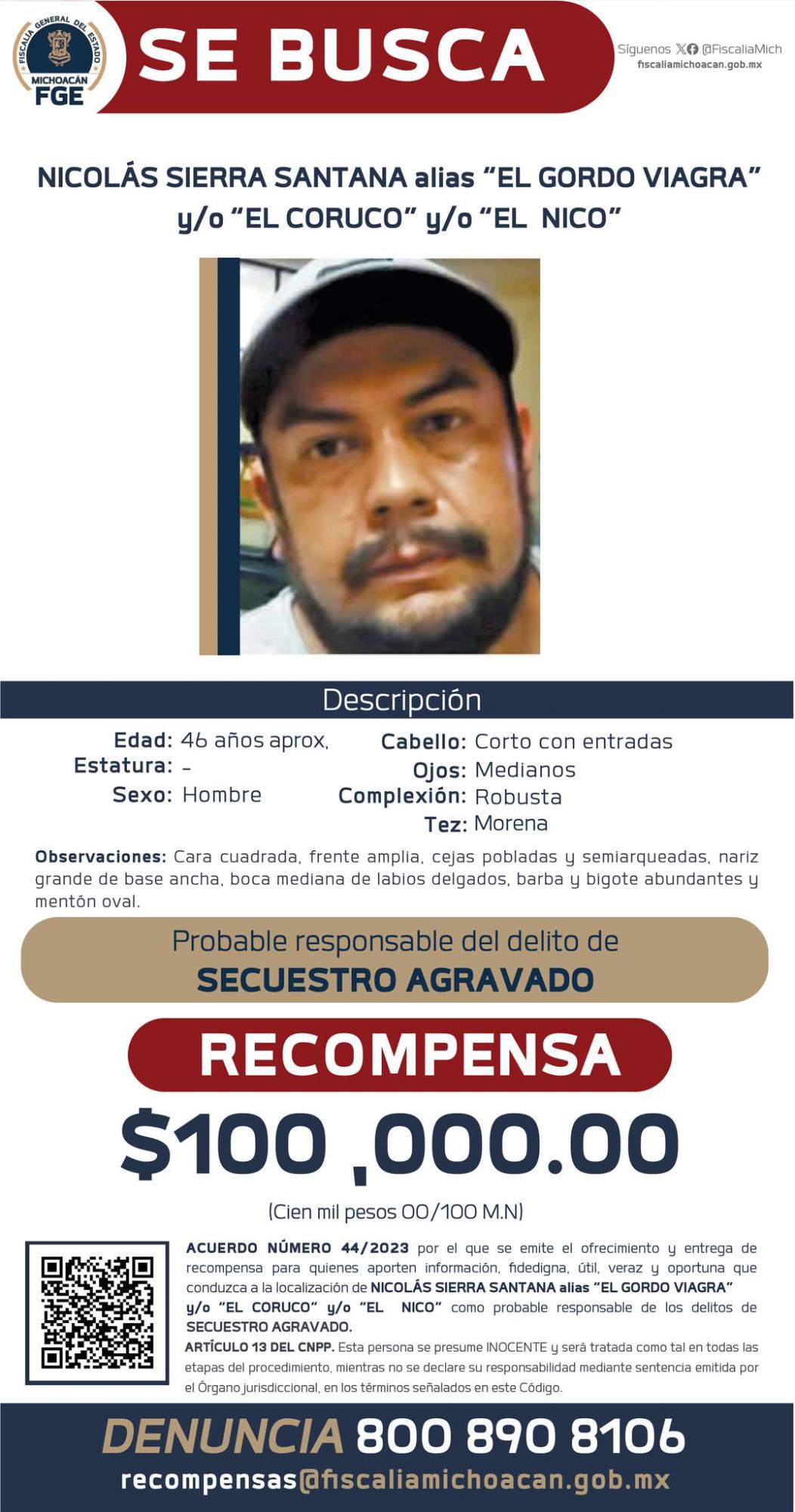 $!Fiscalía de Michoacán ofrece recompensa por 11 presuntos asesinos de Hipólito Mora