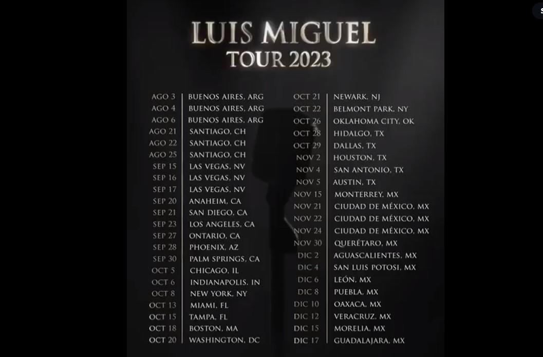 $!Anuncia Luis Miguel las fechas de su ‘Luis Miguel Tour 2023’