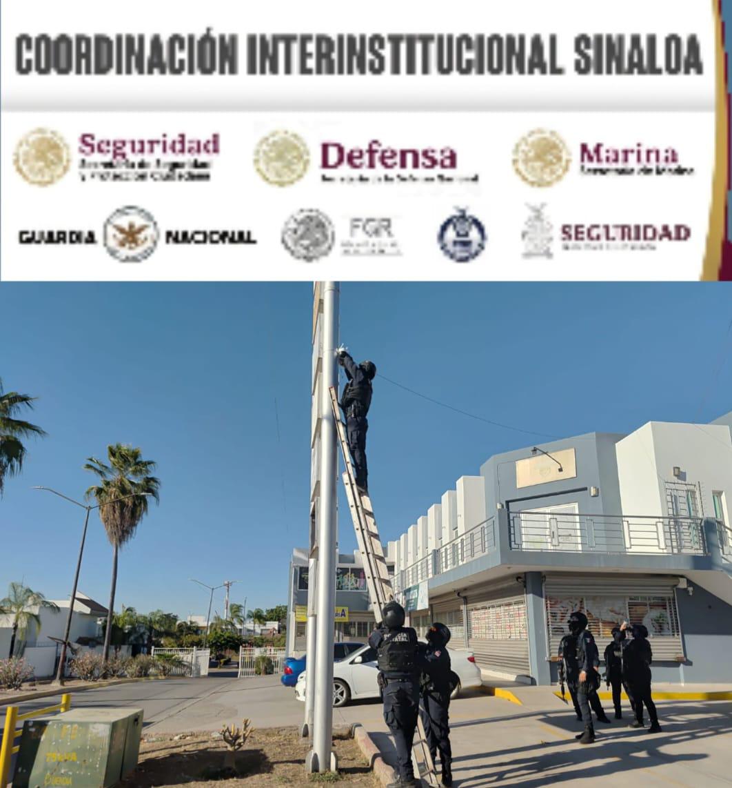 $!En Culiacán, autoridades de seguridad retiran videocámaras del crimen organizado que vigilaban la ciudad
