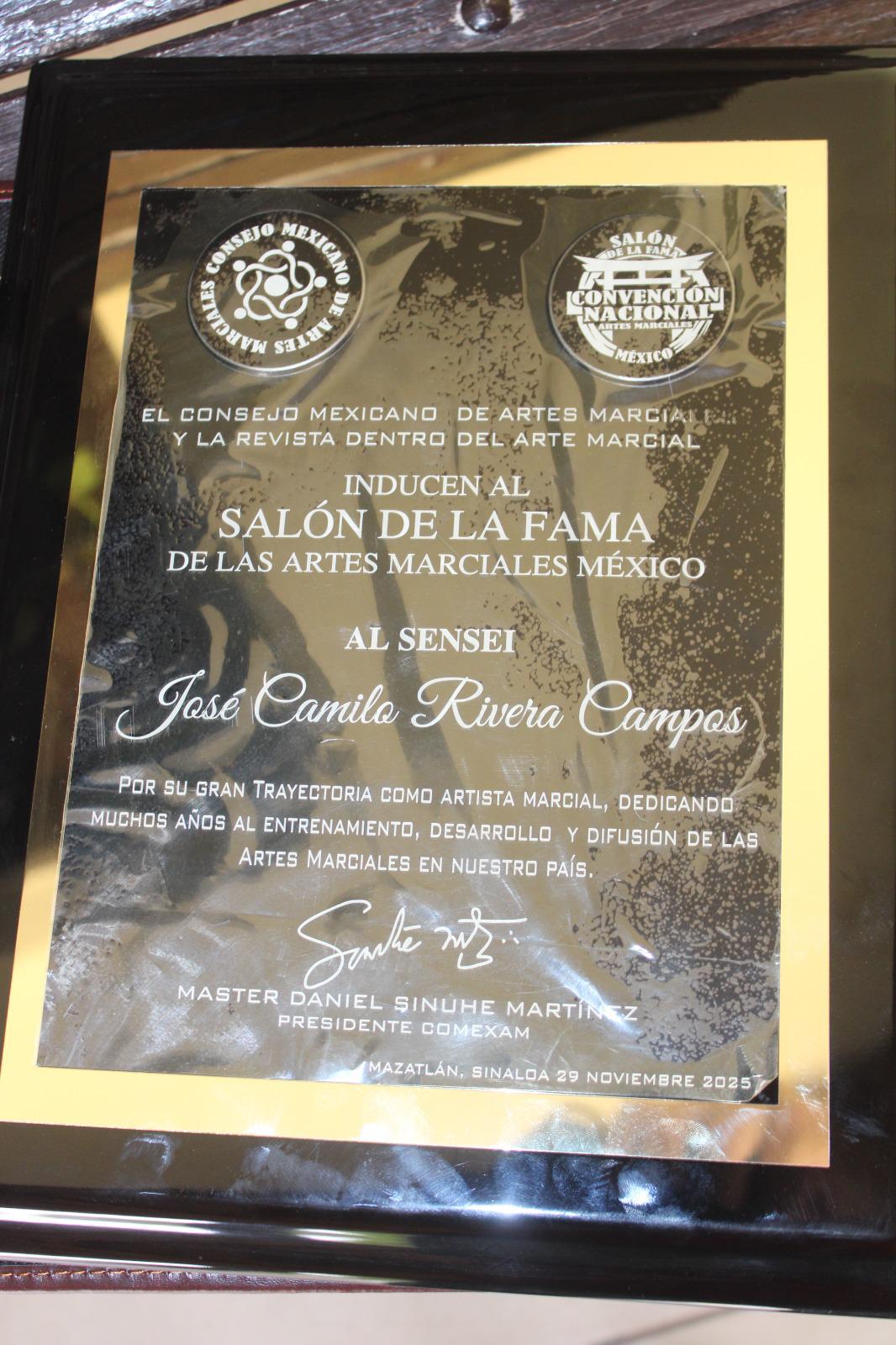 $!Sensei Camilo ingresa al salón de la Fama de las Artes Marciales México