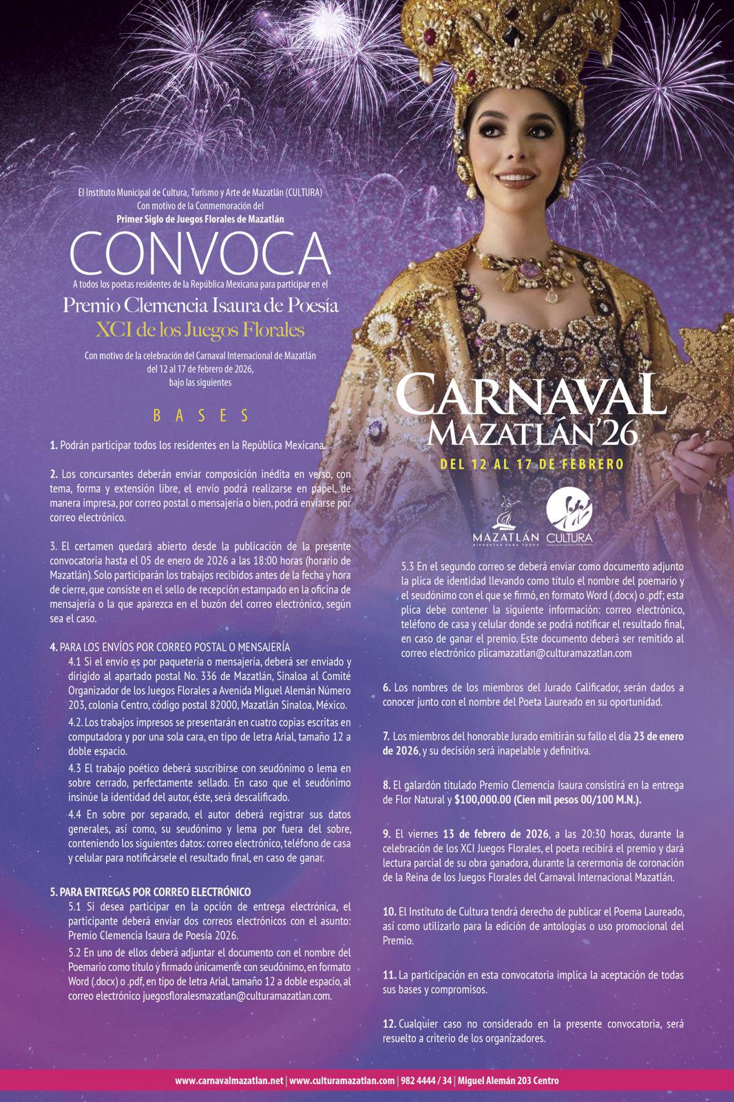 $!Convocan al Premio Clemencia Isaura de Poesía 2026