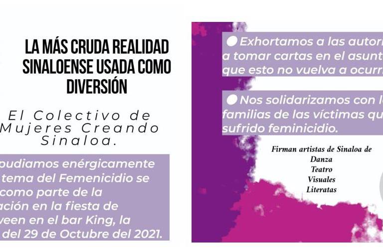 Repudian mujeres artistas la fiesta de Halloween que alude a los feminicidios