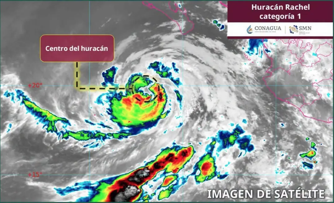 $!Huracán Rachel se debilita; pasa a categoría 1