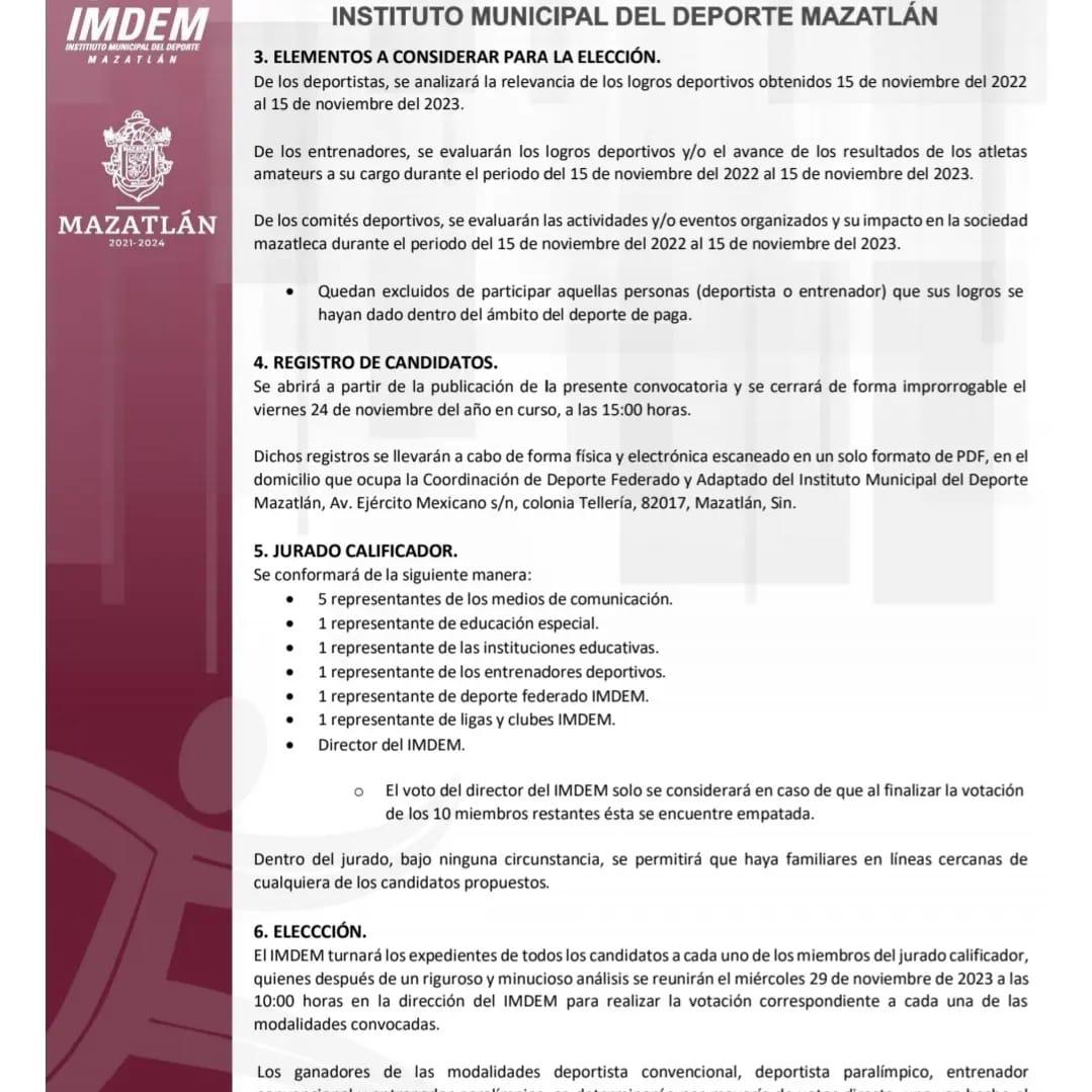 $!Lanzan convocatoria para el Premio Municipal del Deporte 2023, en Mazatlán