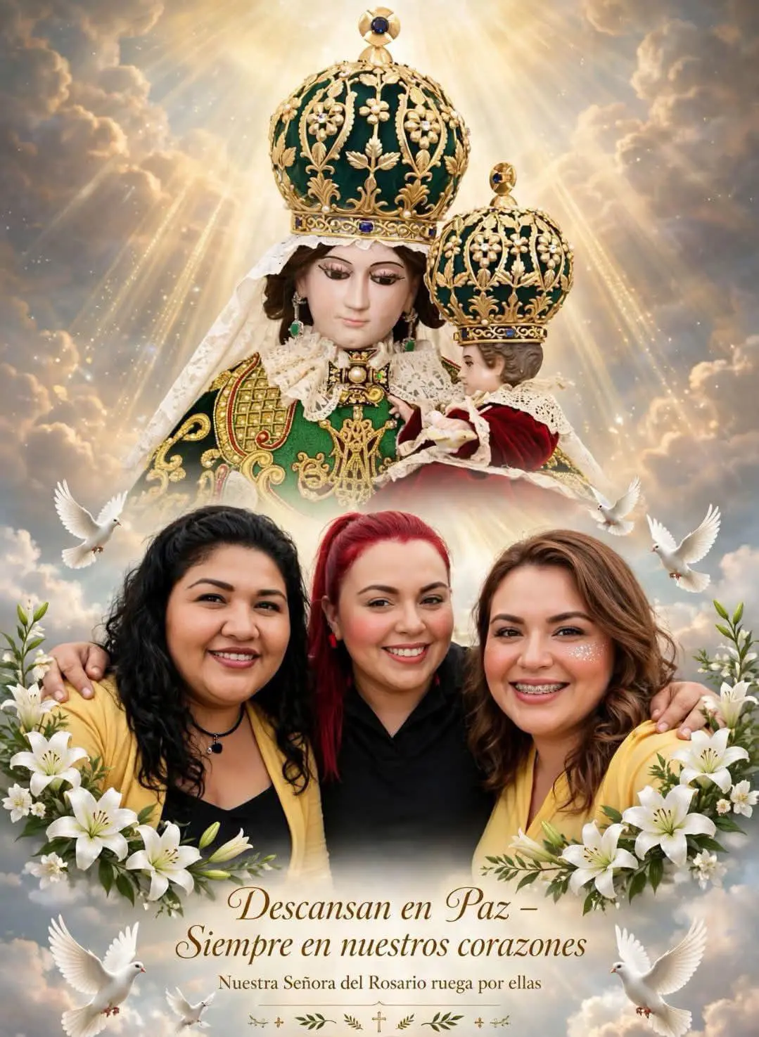 $!En Rosario, destacan la alegría y el espíritu de lucha de Ixchel, Julissa y Fabiola en medio del dolor por su partida