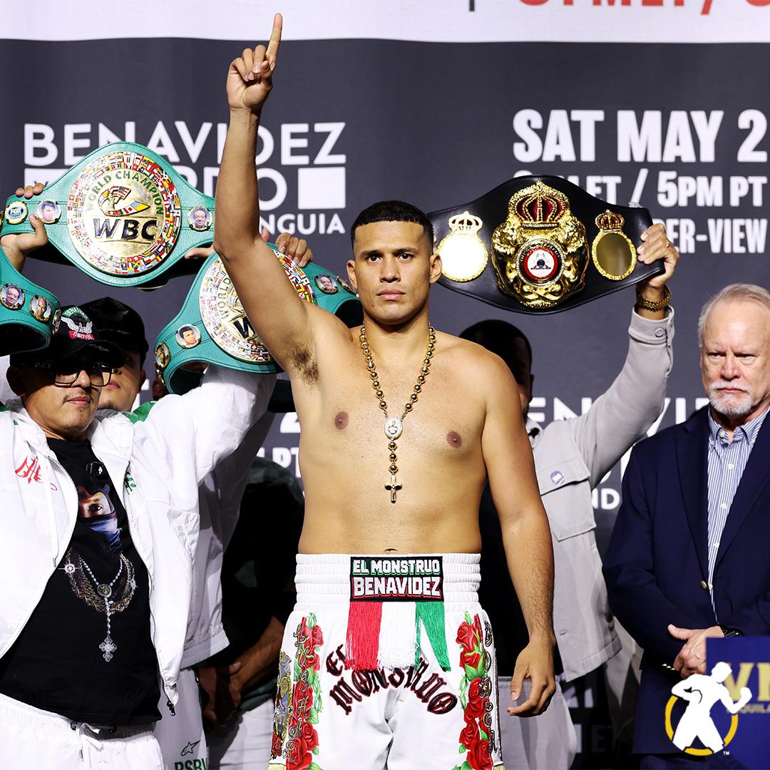 $!Listos para la guerra: Zurdo Ramírez y Benavidez superan la báscula