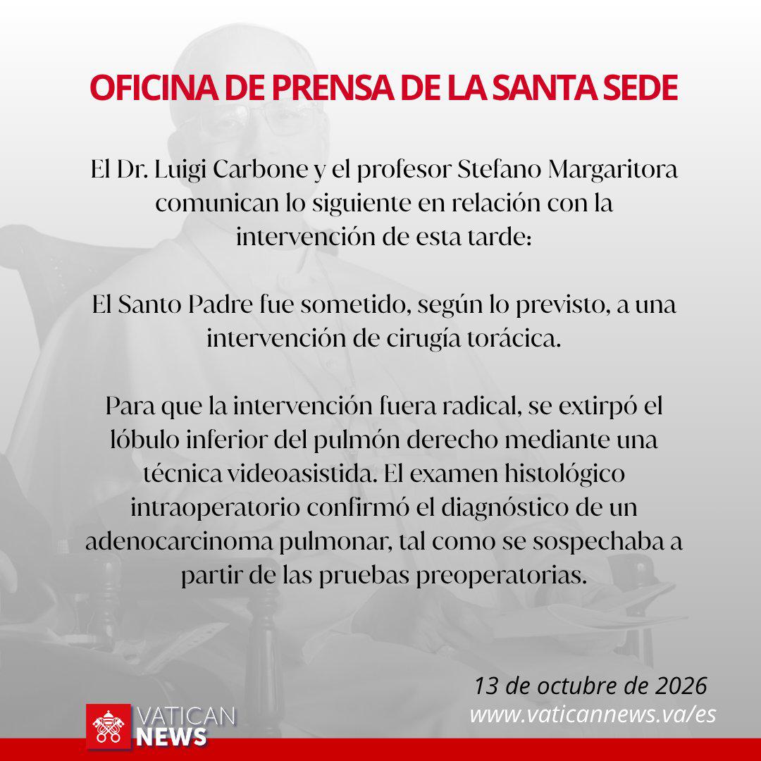 $!Papa León XIV padece cáncer de pulmón, confirma El Vaticano tras cirugía
