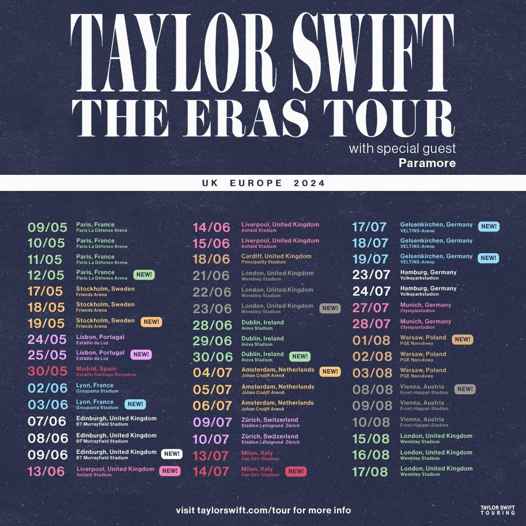 $!Taylor Swift anuncia 14 nuevas fechas en Europa y a la banda Paramore como teloneros