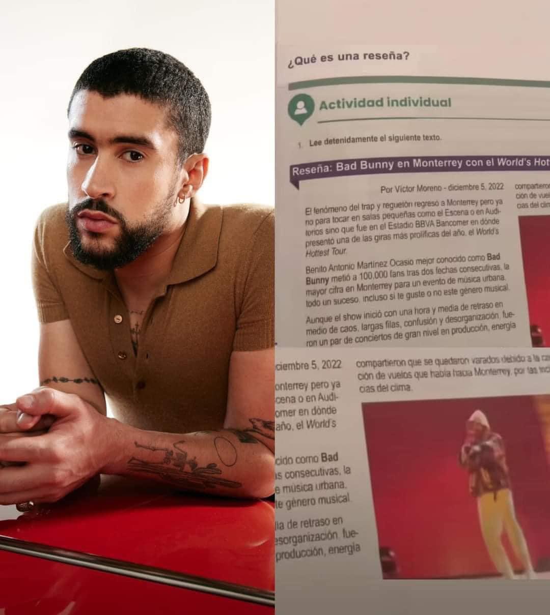 $!Aparece Bad Bunny en libros oficiales de la SEP