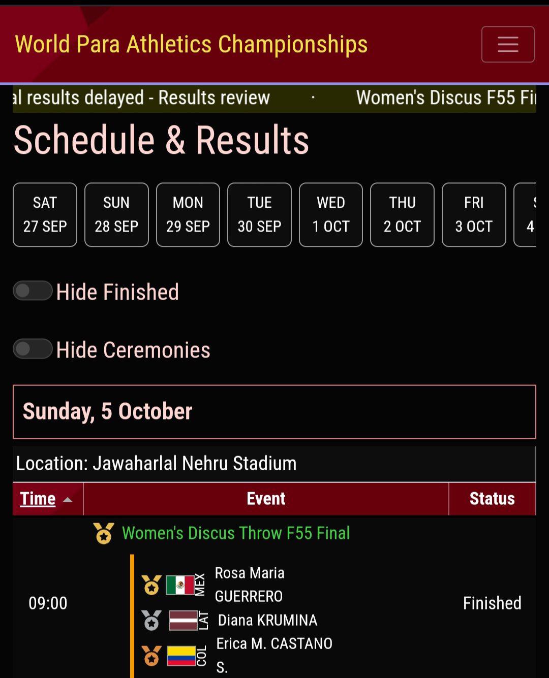 $!Rosa María Guerrero pasa del oro al último lugar por descalificación en Mundial de Para Atletismo