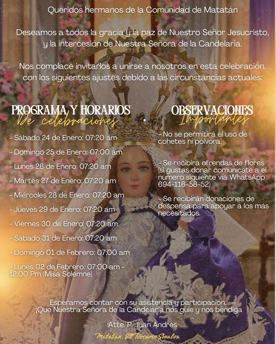 $!Comunidades de Rosario toman medidas para celebrar a la Virgen de la Candelaria ante inseguridad