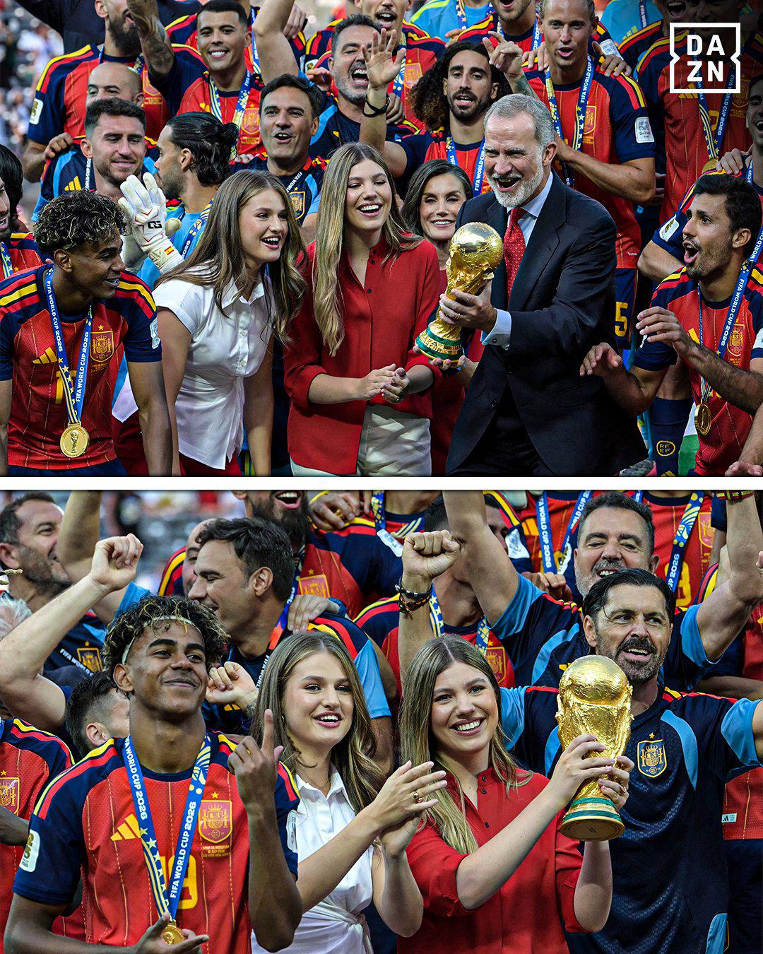 $!Los Reyes de España celebran el triunfo de la selección española.