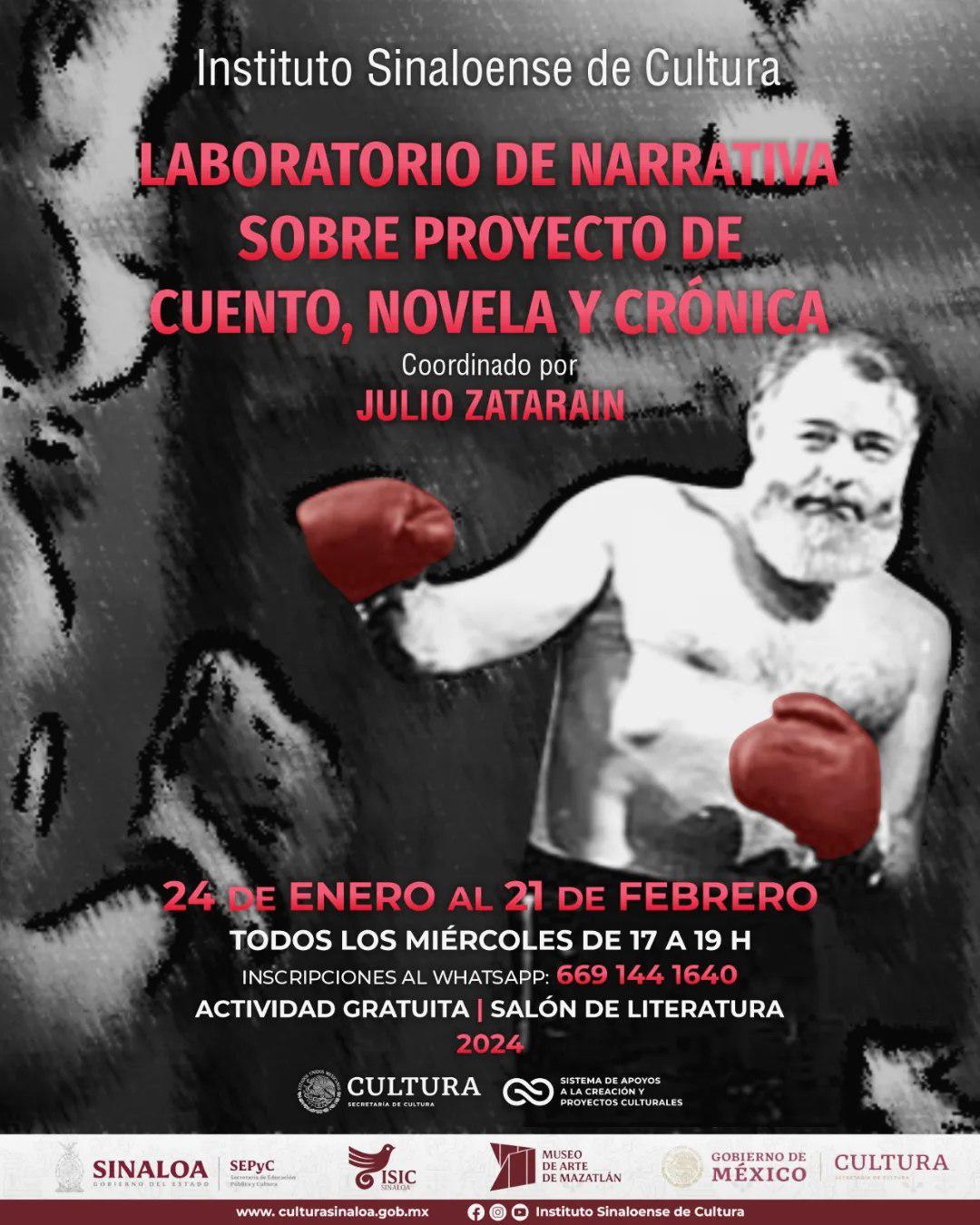 $!Este miércoles inicia Laboratorio de narrativa con Julio Zataráin