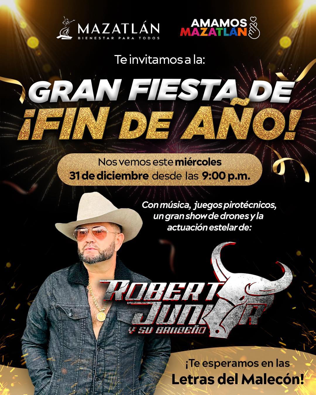 $!Se presentará Roberto Junior en velada de Año Nuevo en las Letras de Mazatlán el 31 de diciembre