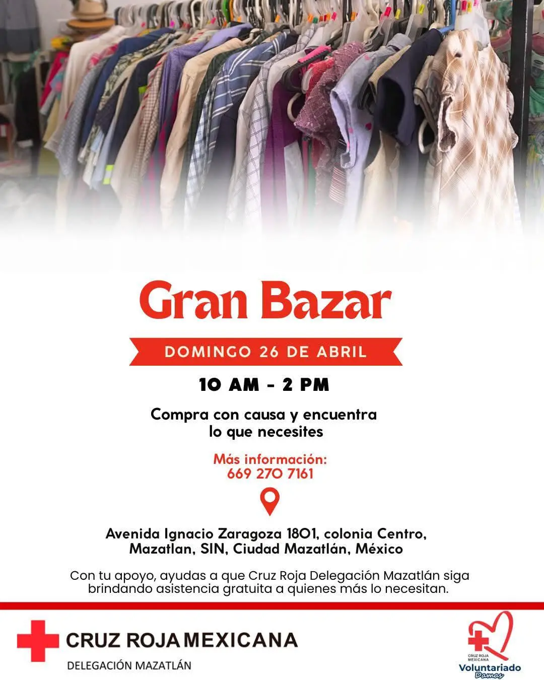 $!Cruz Roja Mazatlán alista Gran Bazar este domingo para recaudar fondos