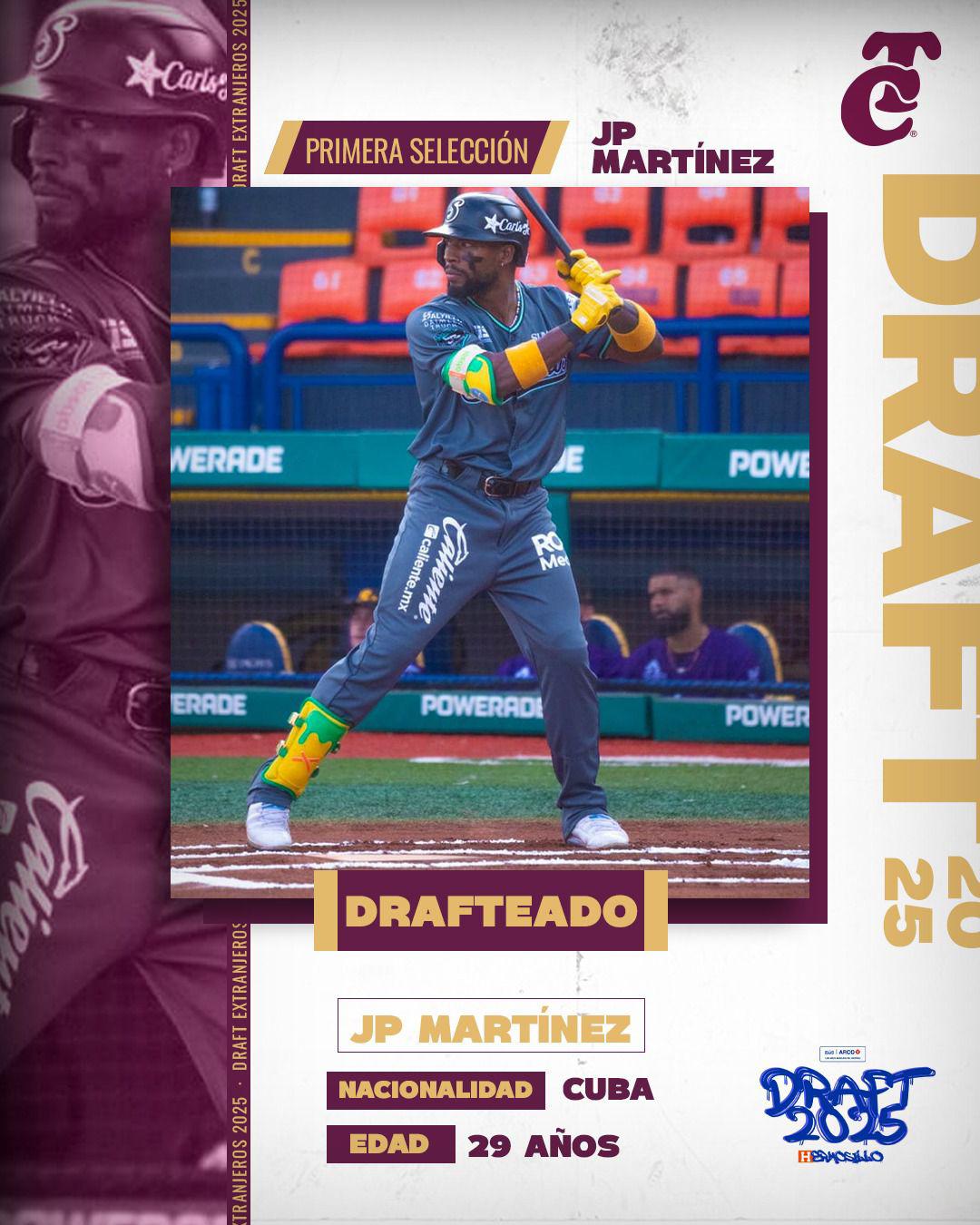 $!JP Martínez llega como primer pick extranjero para Tomateros de Culiacán