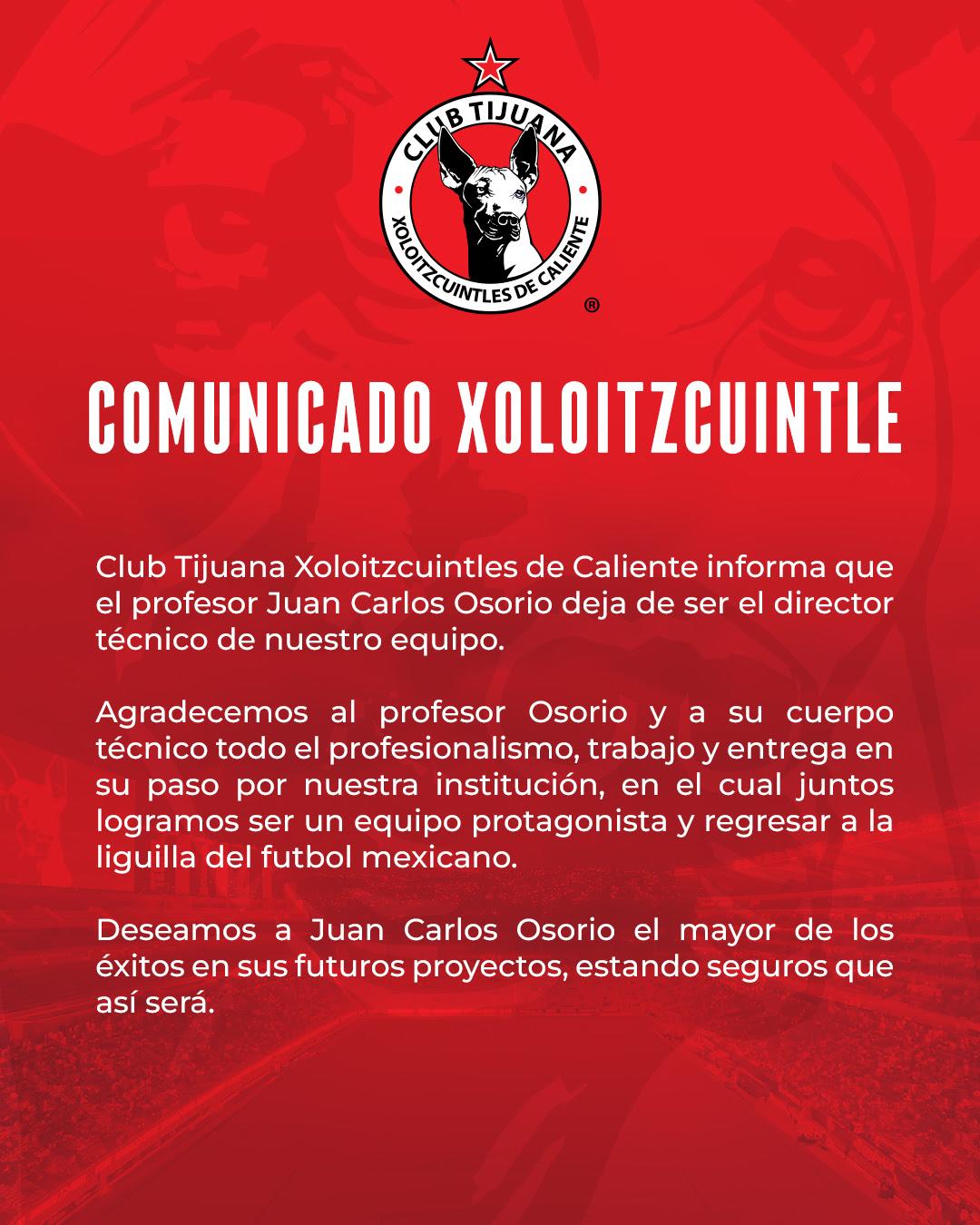 $!Juan Carlos Osorio es destituido por Tijuana de la primera división mexicana