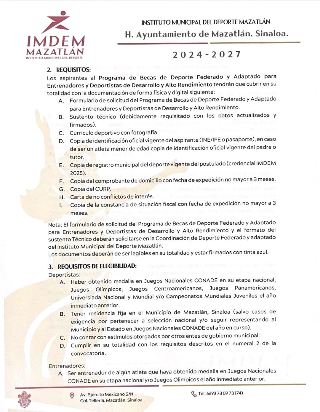 $!Lanza Imdem convocatorias para las becas de alto rendimiento y Prodemaz
