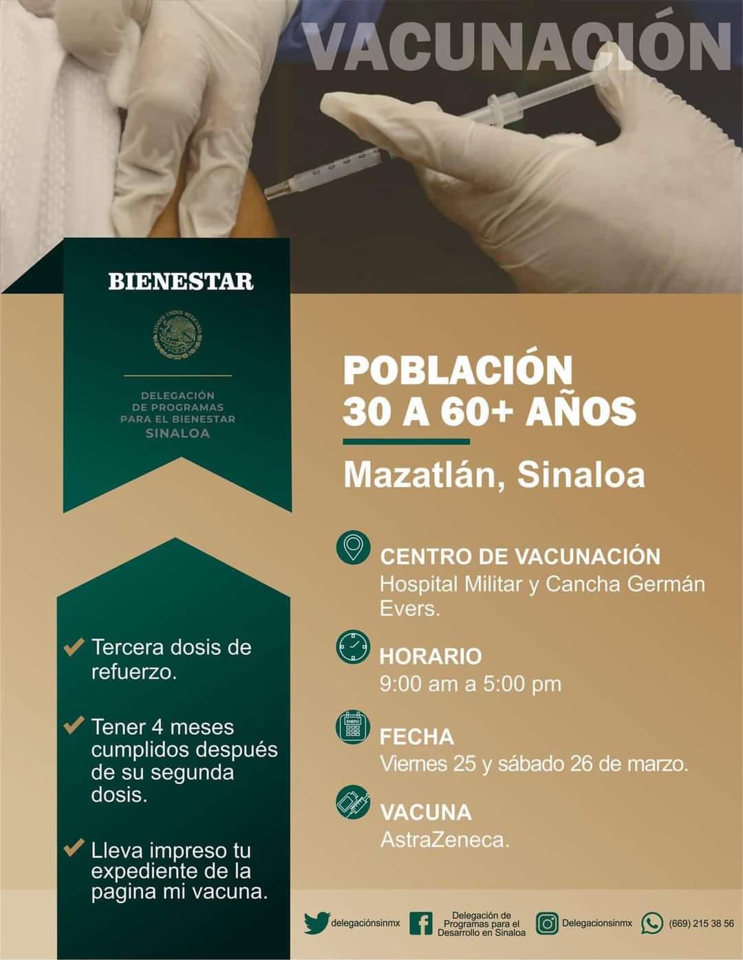 $!Así será la vacunación contra el Covid viernes y sábado en Mazatlán