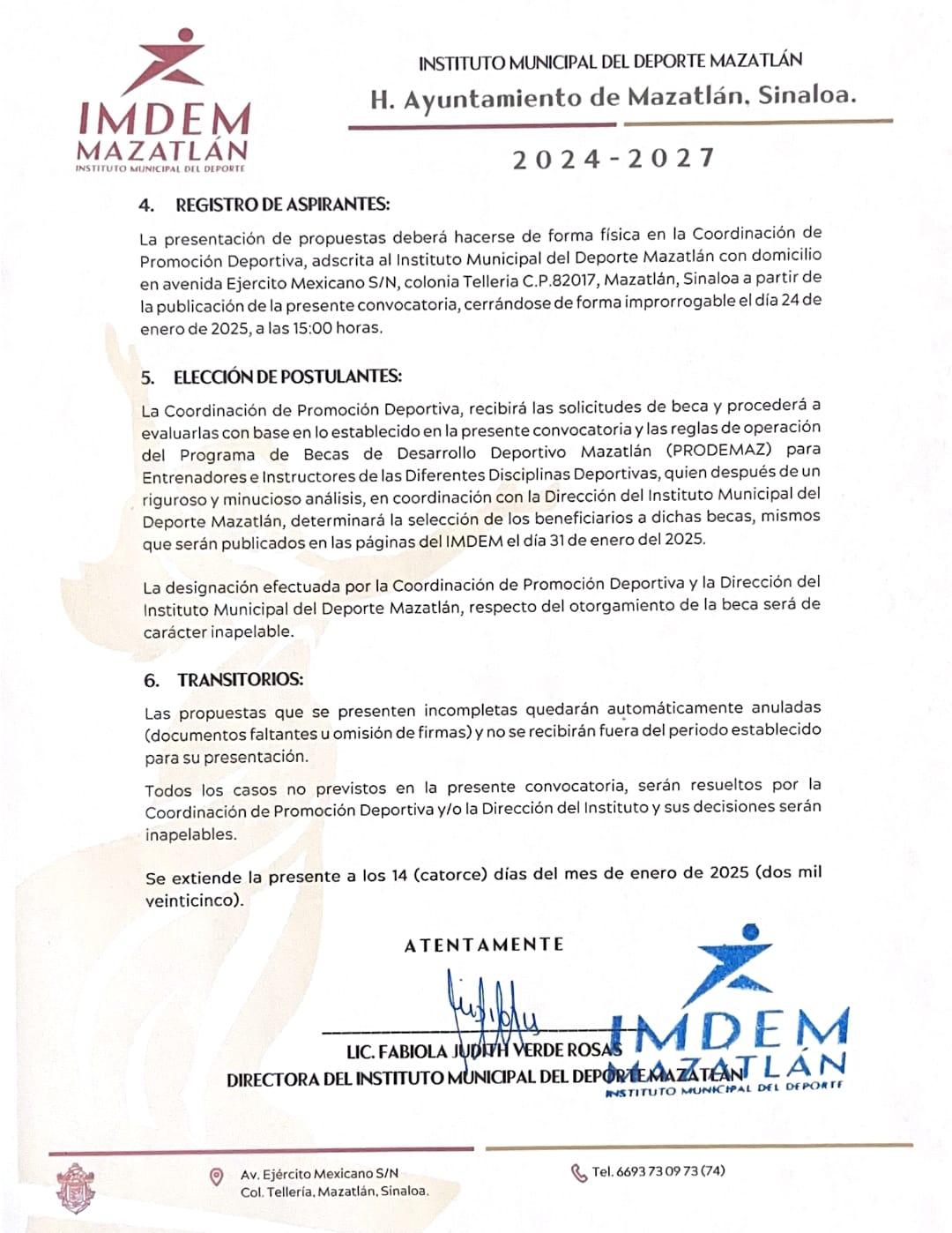 $!Lanza Imdem convocatorias para las becas de alto rendimiento y Prodemaz